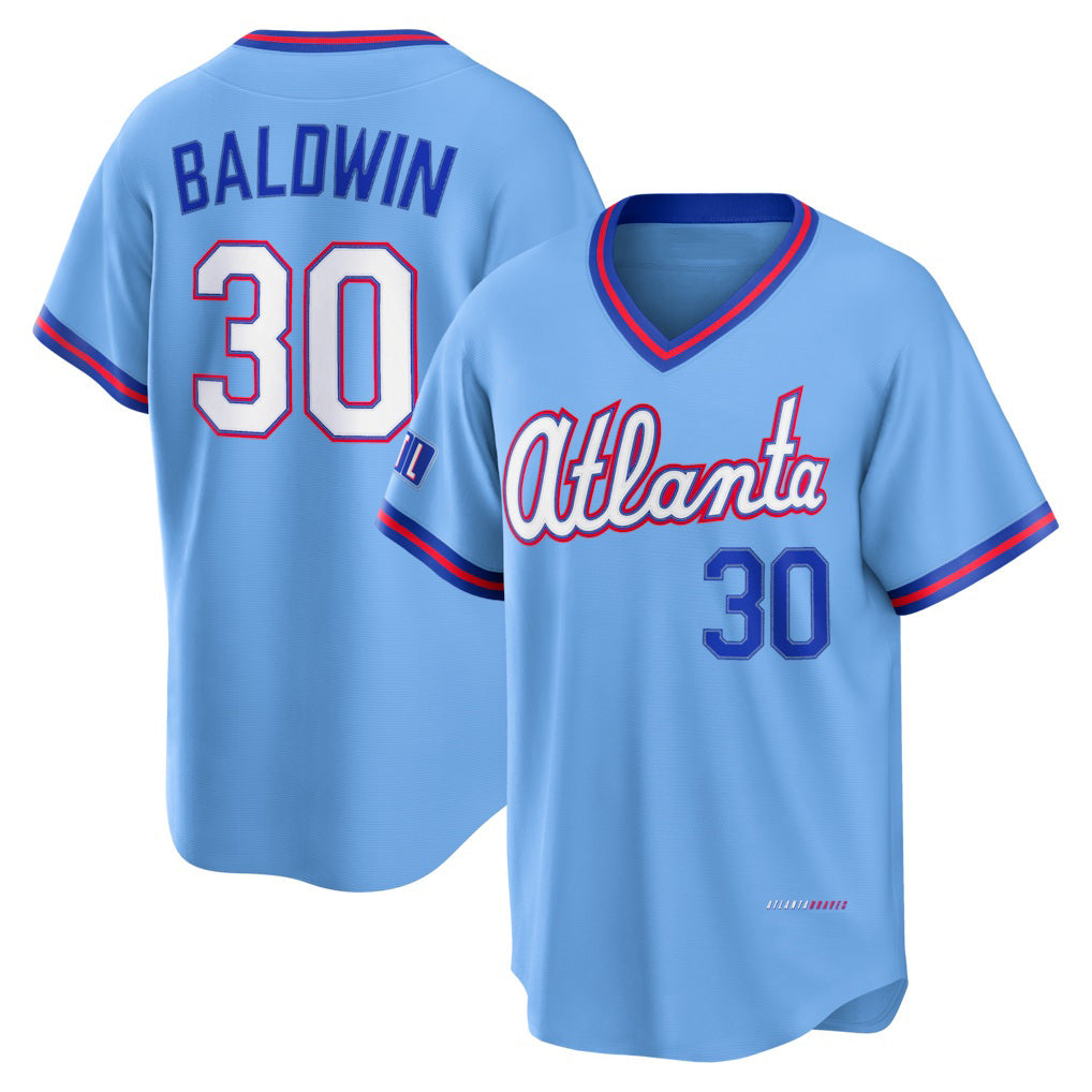seanshop Atlanta Braves #30 Drake Baldwin Powder Blue  2026 City Connect Stadium Jersey