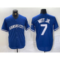 seanshop  Kansas City Royals #7 Bobby Witt Jr Blue  Cool Base Stitched Jersey