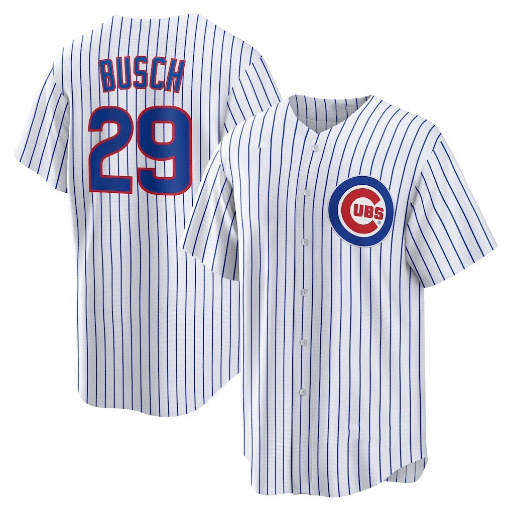 seanshop  Chicago Cubs #29 Michael Busch White  Home Replica Jersey