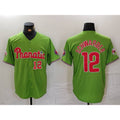 seanshop  Philadelphia Phillies #12 Kyle Schwarber Number Green  With Patch Stitched Cool Base Jersey