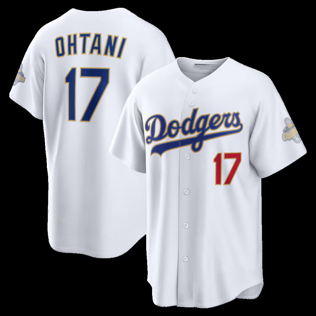 seanshop Los Angeles Dodgers #17 Shohei Ohtani White  2026 Gold Collection Stadium Jersey