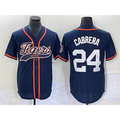 seanshop Detroit Tigers #24 Miguel Cabrera Navy  Cool Base Stitched Jersey