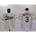 seanshop  San Diego Padres #3 Jackson Merrill White  2023 Cool Base Stitched Jersey 2