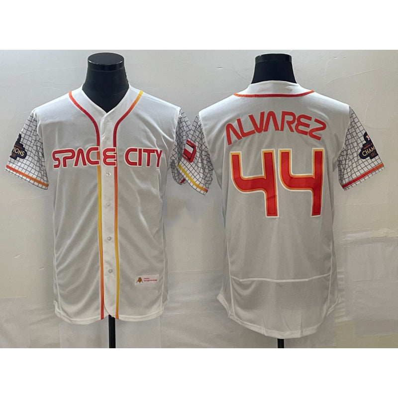 seanshop Houston Astros #44 Yordan Alvarez Number White  2023 City Connect Flex Base Stitched Jersey