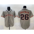 seanshop  San Francisco Giants #26 Matt Chapman Gray   Cool Base Stitched Jersey 2