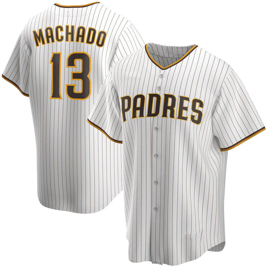 seanshop  San Diego Padres #13 Manny Machado White  Home Replica Player Jersey