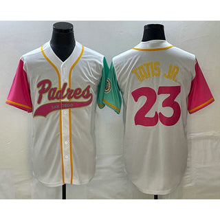 seanshop  San Diego Padres #23 Fernando Tatis Jr White  NEW 2023 City Connect Cool Base Stitched Jersey 3