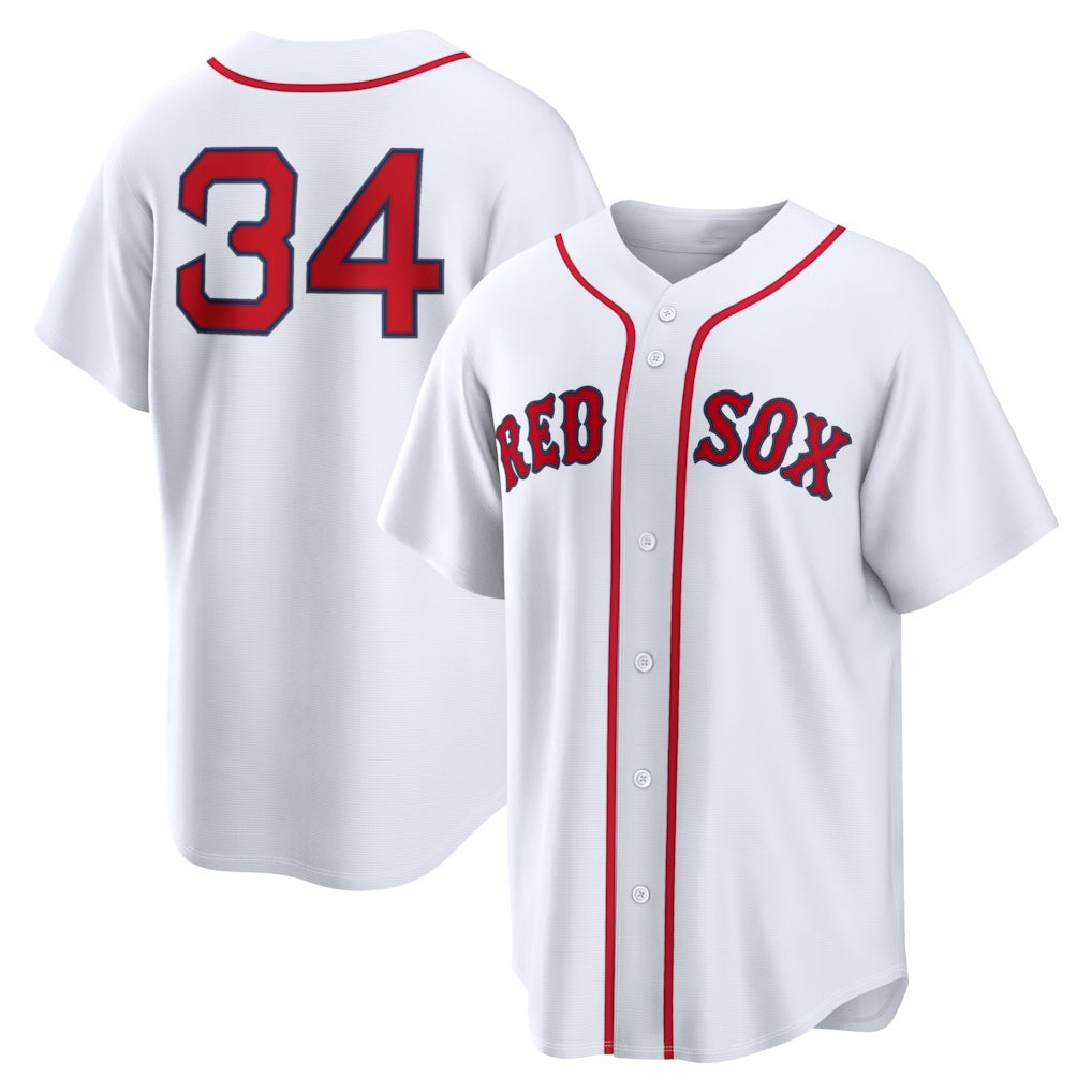 seanshop Boston Red Sox #34 David Ortiz White  Home Replica Jersey