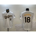 seanshop Los Angeles Dodgers #18 Yoshinobu Yamamoto White Gold  Home Limited Stitched Jersey 2