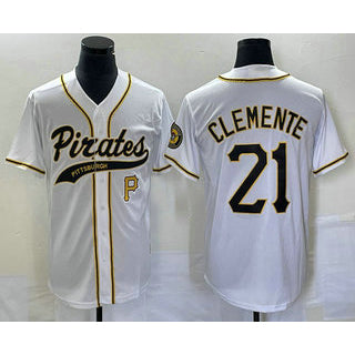 seanshop  Pittsburgh Pirates #21 Roberto Clemente Number White  Cool Base Stitched Jersey 2