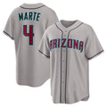 seanshop  Arizona Diamondbacks #4 Ketel Marte Gray  Road Replica Jersey