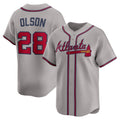 seanshop Atlanta Braves #28 Matt Olson Gray  Road Limited Player Jersey