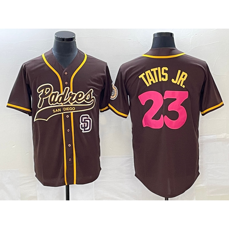 seanshop  San Diego Padres #23 Fernando Tatis Jr Brown  NEW 2023 City Connect Cool Base Stitched Jersey