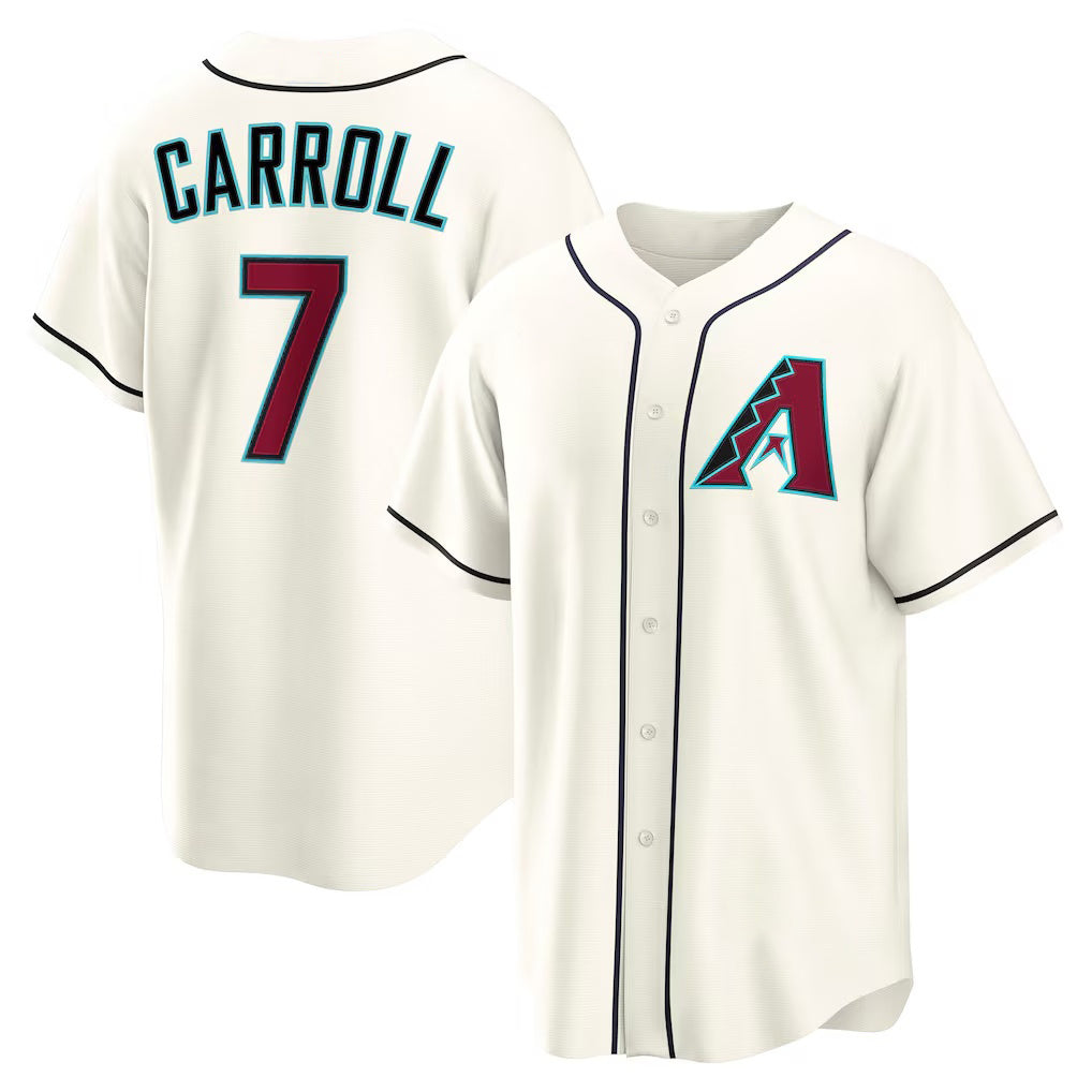 seanshop  Arizona Diamondbacks #7 Corbin Carroll Cream  Home Replica Jersey