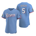 seanshop  Texas Rangers #5 Corey Seager Light Blue  Flex Base Stitched Jersey