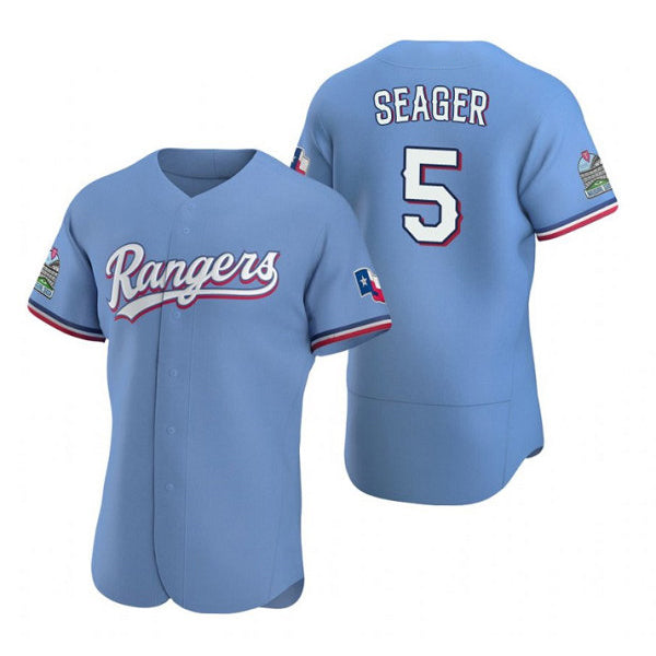 seanshop  Texas Rangers #5 Corey Seager Light Blue  Flex Base Stitched Jersey