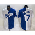seanshop Los Angeles Dodgers #17 Shohei Ohtani White Blue  Two Tone Stitched Jerseys