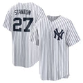 seanshop  New York Yankees #27 Giancarlo Stanton White  Home Replica Player Name Jersey