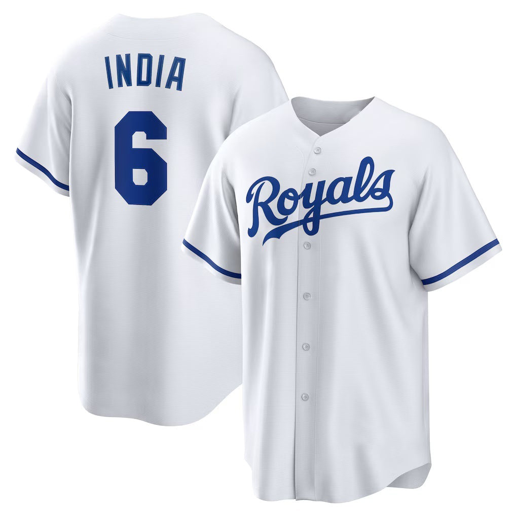 seanshop  Kansas City Royals #6 Jonathan India White  Home Replica Player Jersey