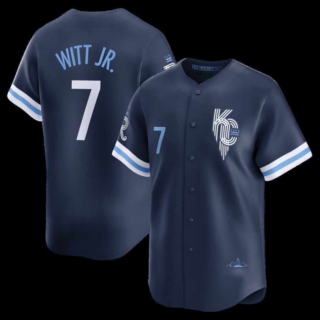 seanshop  Kansas City Royals #7 Bobby Witt Jr.Navy  City Connect Limited Player Jersey