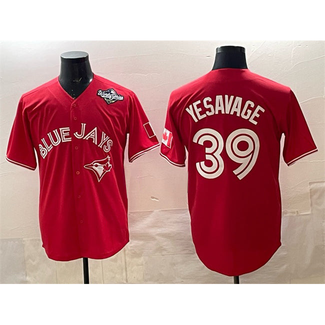 seanshop   Toronto Blue Jays #39 Trey Yesavage Red  2025 World Series Cool Base Stitched Jersey