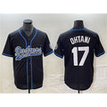 seanshop Los Angeles Dodgers #17 Shohei Ohtani Black  Cool Base With Patch Stitched Jersey 2