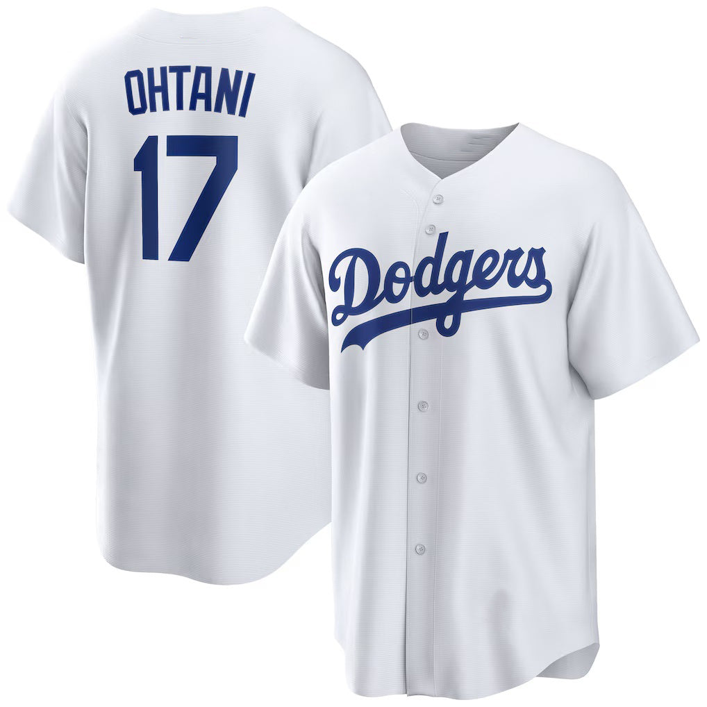 seanshop Los Angeles Dodgers #17 Shohei Ohtani White  Home Replica Player Jersey