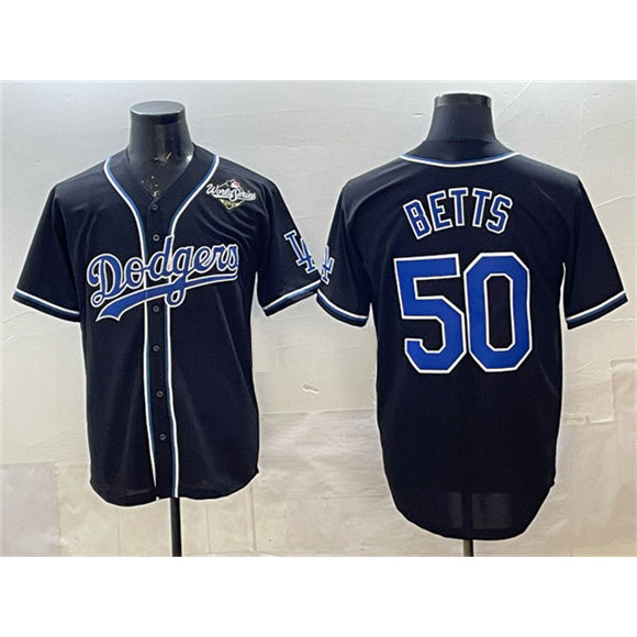 seanshop Los Angeles Dodgers #50 Mookie Betts Black  Fashion 2025 World Series Cool Base Stitched Jersey