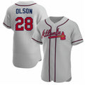 seanshop Atlanta Braves #28 Matt Olson Gray  Flex Base Stitched Jersey