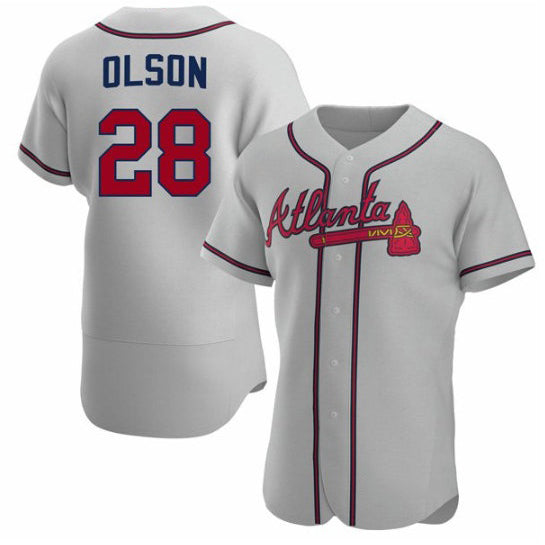 seanshop Atlanta Braves #28 Matt Olson Gray  Flex Base Stitched Jersey