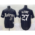 seanshop Houston Astros #27 Jose Altuve Black  Gothic 'Houston Born Barrio Raised' Limited Stitched Jersey