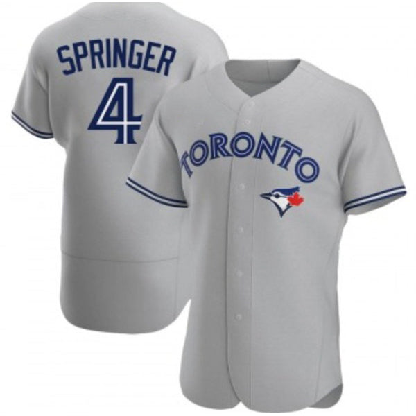 seanshop   Toronto Blue Jays #4 George Springer Gray  Flex Base Stitched Jersey