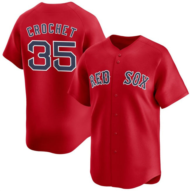 seanshop Boston Red Sox #35 Garrett Crochet Red  2024 Alternate Limited Stitched Jersey