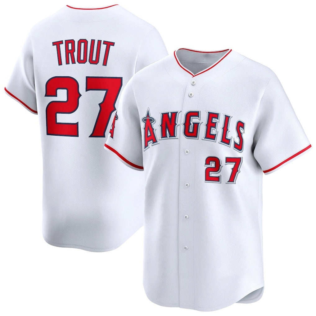 seanshop Los Angeles Angels #27 Mike Trout White  Home Limited Player Jersey