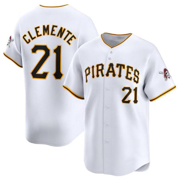 seanshop  Pittsburgh Pirates #21 Roberto Clemente White  Home Limited Stitched Jersey