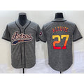 seanshop Houston Astros #27 Jose Altuve Grey  Gridiron Cool Base Stitched Jersey