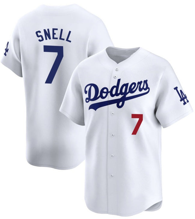 seanshop Los Angeles Dodgers #7 Blake Snell White  2024 Home Limited Stitched Jersey
