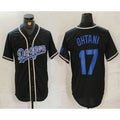seanshop Los Angeles Dodgers #17 Shohei Ohtani Black  Cool Base With Patch Stitched Jersey