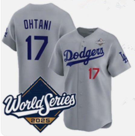 seanshop Los Angeles Dodgers #17 Shohei Ohtani Gray  2025 World Series Limited Stitched Jersey