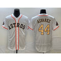 seanshop Houston Astros #44 Yordan Alvarez 2023 White Gold  World Serise Champions Patch Flex Base Stitched Jersey