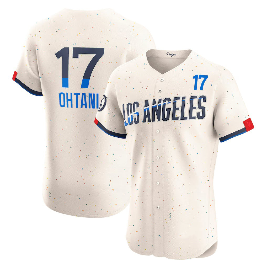 seanshop Los Angeles Dodgers #17 Shohei Ohtani Cream  City Connect Elite Jersey