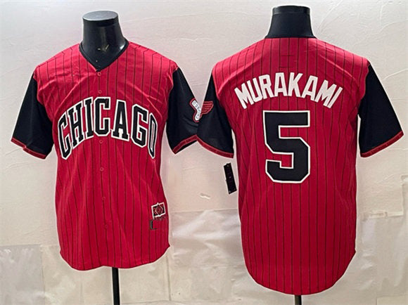 seanshop  Chicago White Sox #5 Munetaka Murakami Red  Black 2025 City Connect Limited Stitched Jersey