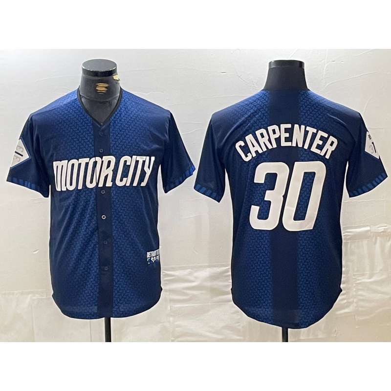 seanshop Detroit Tigers #30 Kerry Carpenter 2024 Navy  City Connect Cool Base Limited Stitched Jersey