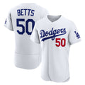 seanshop Los Angeles Dodgers #50 Mookie Betts White  Home Authentic Jersey