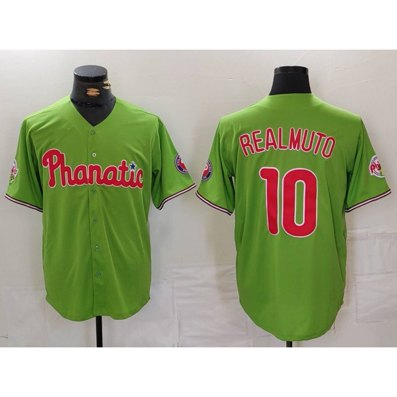 seanshop  Philadelphia Phillies #10 JT Realmuto Green  With Patch Stitched Cool Base Jersey
