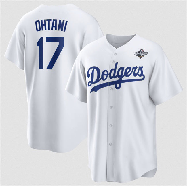 seanshop Los Angeles Dodgers #17 Shohei Ohtani White  2025 World Series Home Cool Base Stitched Jersey
