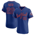 seanshop  New York Mets #22 Juan Soto Royal  Alternate 2 Elite Jersey