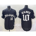 seanshop  Philadelphia Phillies #10 J.T. Realmuto Black  Gothic Vapor Limited Stitched Jersey