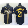 seanshop  Pittsburgh Pirates #21 Roberto Clemente Black  Cool Base Stitched Jersey