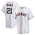 seanshop Houston Astros #21 Yainer Diaz White  Home Replica Jersey
